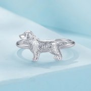 Bague de style Pandora avec petit retriever doré - SCR952