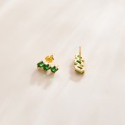 Clous d'Oreilles Style PANDORA Émeraude Solide - SCE1051-GN