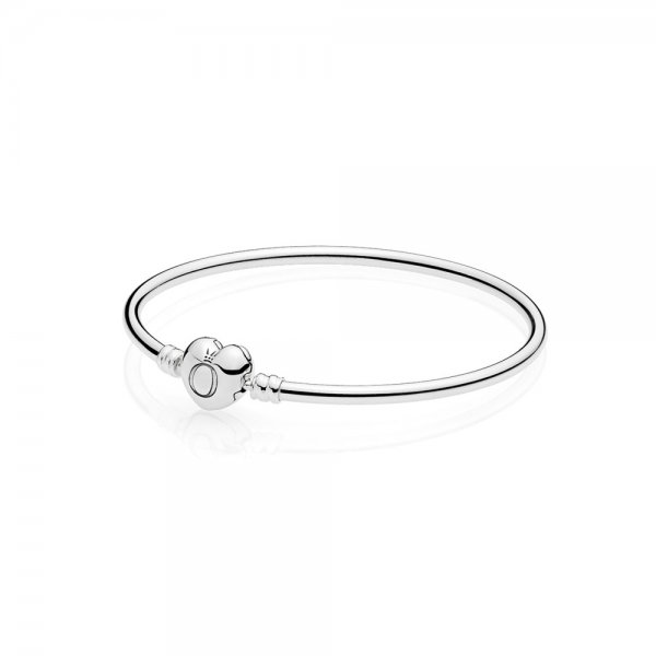 Jonc Moments en Argent, Fermoir Cœur Logo - 596268