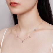 Collier Coeur Coloré de style Pandora - BSN320