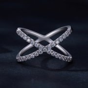 Bague double couche de style Pandora avec moissanite (un certificat) - MSR036