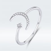 Bague Ouverte Style PANDORA Lune et étoile - SCR569