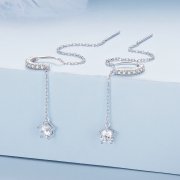 Boucles d'oreilles pendantes exquises de style Pandora - BSE830