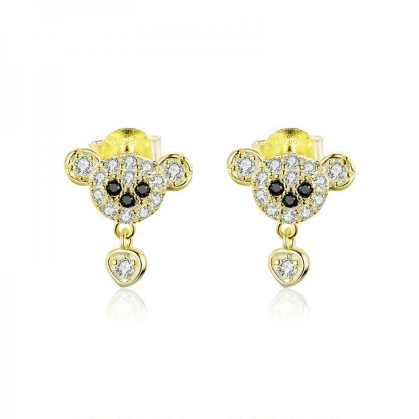 Clous d'Oreilles Style PANDORA Un ours mignon - SCE788