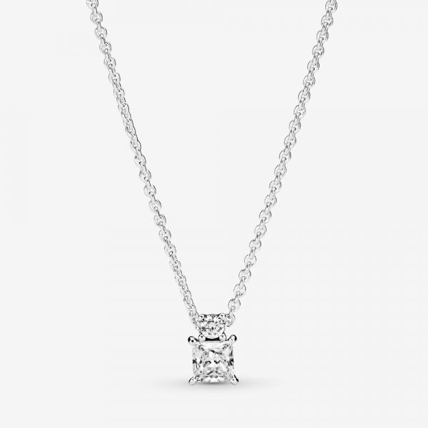 Collier Pendentif Rond & Carré PANDORA Sparkling - 390048C01