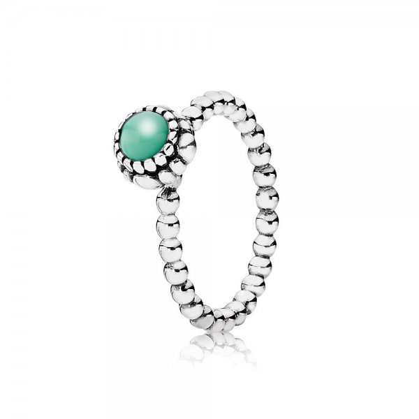 PANDORA - Silver ring, birthstone-May, chrysoprase - 190854CH