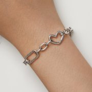 Bracelet à chaîne en style Pandora avec cœur - SCB258