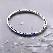 Cœurs radieux de PANDORA, émail bleu princesse et cz incolore - 590537EN82