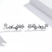 Clous d'Oreilles Style PANDORA étoiles et lune - SCE926
