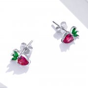 Clous d'Oreilles Style PANDORA Jolie petite fraise - SCE1034