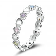 Bague à la mode Pandora avec des cœurs - SCR140