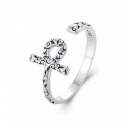 Bague ouverte en style Pandora avec croix Ankh - SCR972-E