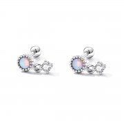 Boucles d'oreilles pendantes en opale de style Pandora - SCE1382