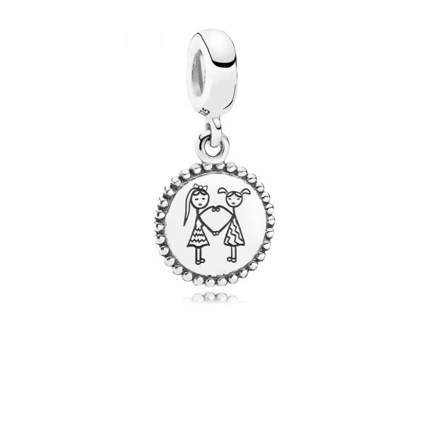 Charm pendant Besties en Argent PANDORA France - ENG791169-35