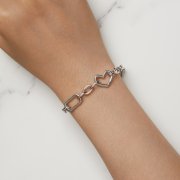 Bracelet à chaîne en style Pandora avec cœur - SCB258