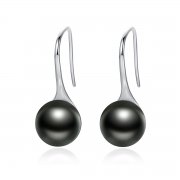 Pendants d'Oreilles Style PANDORA Perle noire - SCE144