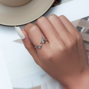 Bague ouverte style Pandora avec colibri - SCR871