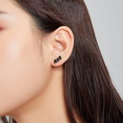 Clous d'Oreilles Style PANDORA Solide - SCE1051-BK