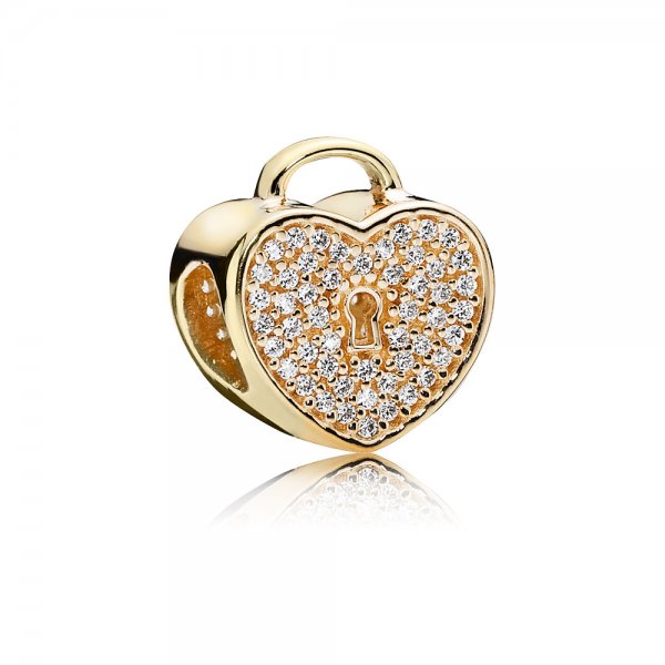 Charm Pandora 750833CZ - Charm Cadenas Coeur Or Femme 