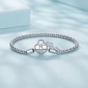 Bracelet porte-clés en forme de cœur style Pandora - SCB259