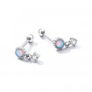 Boucles d'oreilles pendantes en opale de style Pandora - SCE1382
