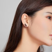 Clous d'Oreilles Style PANDORA Solide - SCE1051-BK