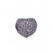 PANDORA - Clip Pavé Ouvrir mon cœur Violet - 791427pczA