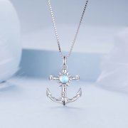 Collier style Pandora avec ancre - BSN349