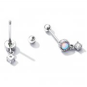 Boucles d'oreilles pendantes en opale de style Pandora - SCE1382