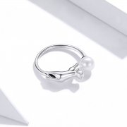 Bague Ouverte Style PANDORA Le chat joue à la balle - SCR683