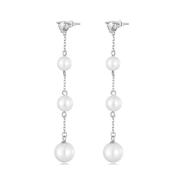 Boucles d'oreilles à pompon et perle de style Pandora - SCE1601