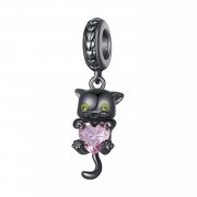 Pendentif Chat Noir de Style Pandora - BSC800