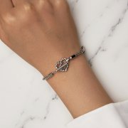 Bracelet style Pandora avec cœur et fermoir en T - BSB132