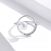 Bague Ouverte Style PANDORA Douce Shell Perle - SCR664