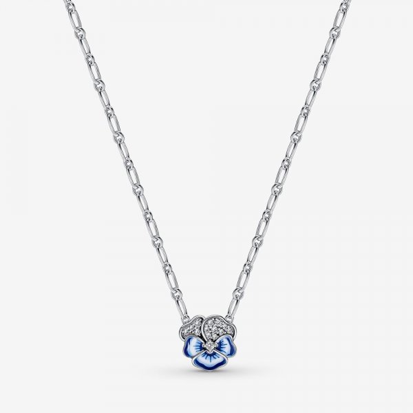 Pendentif Collier Fleur de Pensée Bleue PANDORA - 390770C01