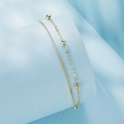 Bracelet chaîne avec perle dorée de style Pandora - SCB131-B