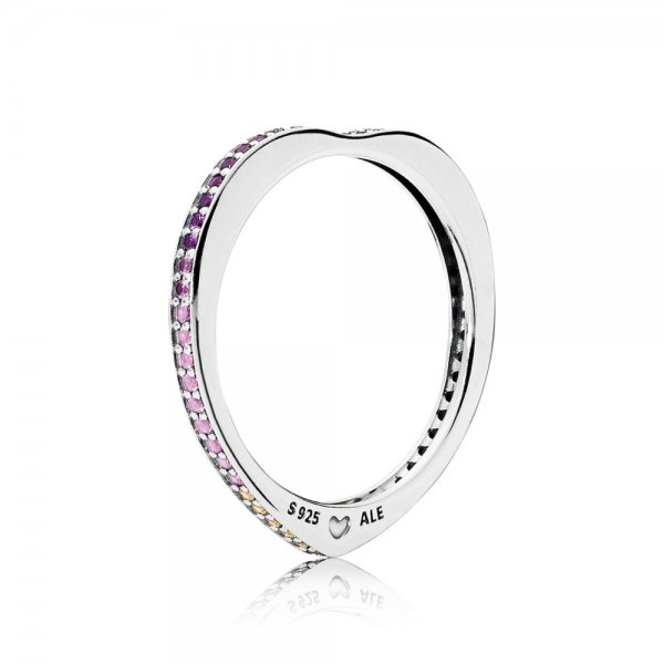 Bague Arc d'amour multicolore en Argent PANDORA France - 197095NRPMX