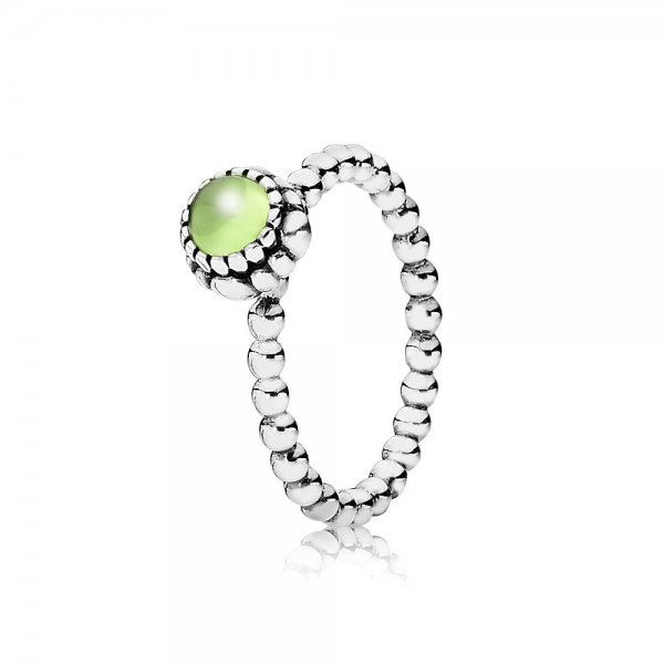 PANDORA - Silver ring, birthstone-August, peridot - 190854PE