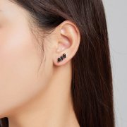 Clous d'Oreilles Style PANDORA Solide - SCE1051-BK