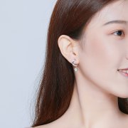 Boucles d'oreilles pendantes en opale style Pandora avec lune et étoile - SCE707