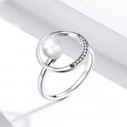 Bague Ouverte Style PANDORA Douce Shell Perle - SCR664