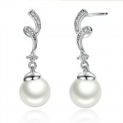 Pendants d'Oreilles Style PANDORA perle - SCE035