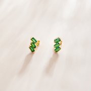 Clous d'Oreilles Style PANDORA Émeraude Solide - SCE1051-GN