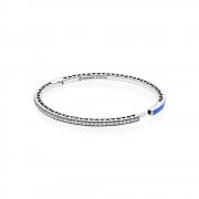 Cœurs radieux de PANDORA, émail bleu princesse et cz incolore - 590537EN82