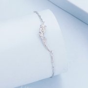 Bracelet à chaîne en style Pandora avec rose - BSB146