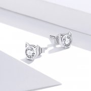 Clous d'Oreilles Style PANDORA Chat mignon - SCE899