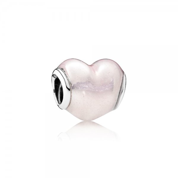 PANDORA - Charm Cœur Pailleté Rose - 791886EN113