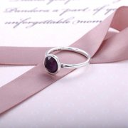 PANDORA - Bague Pierre de Naissance Gouttelette de Février - 191012SAM