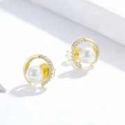 Clous d'Oreilles Style PANDORA perle - SCE802