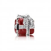 PANDORA - Surprise étincelante, émail rouge et cz incolore - 791772CZ - Charms